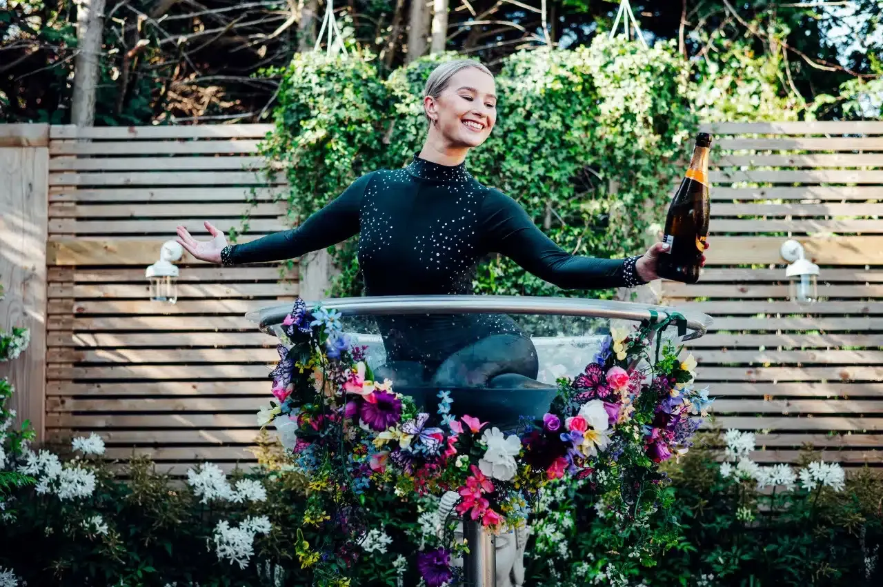 The Floral Giant Champagne Glass: A Garden Party Showpiece