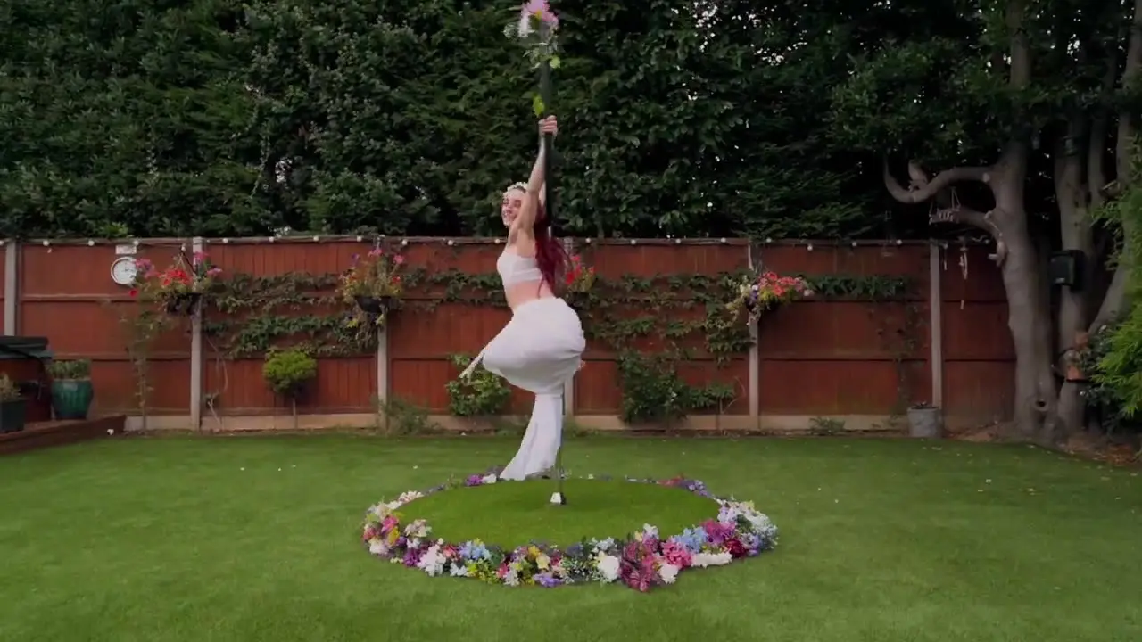 Lollipop floral Garden of Eden: aerial performers, enchanted garden theme