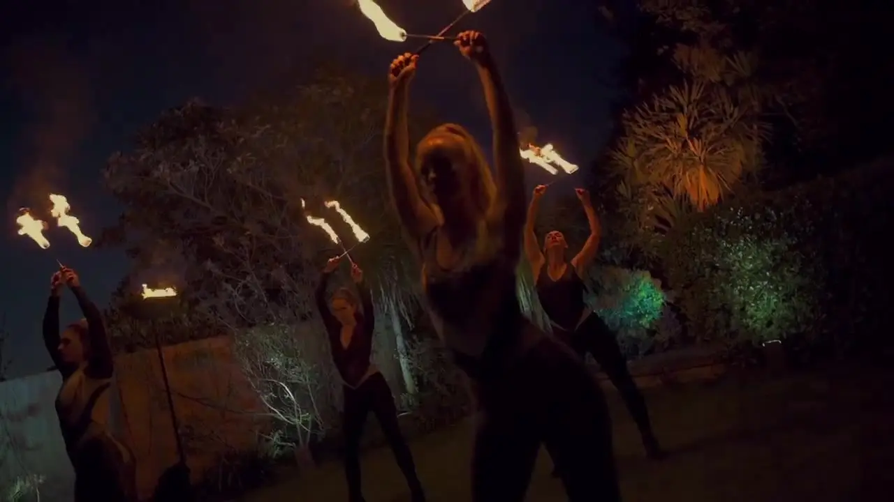 Four-person fire show, the UK