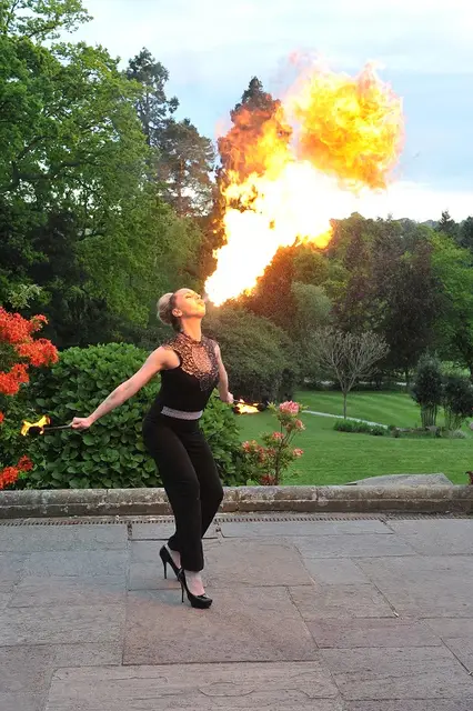 Fire breath: fire performers