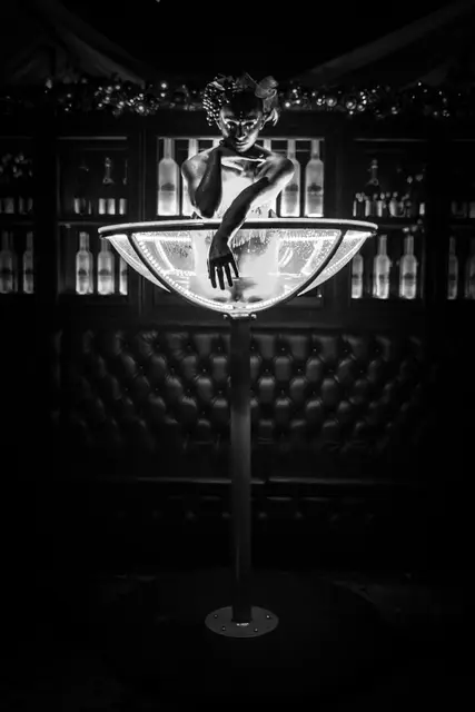 Black and white martini glass: giant martini glass