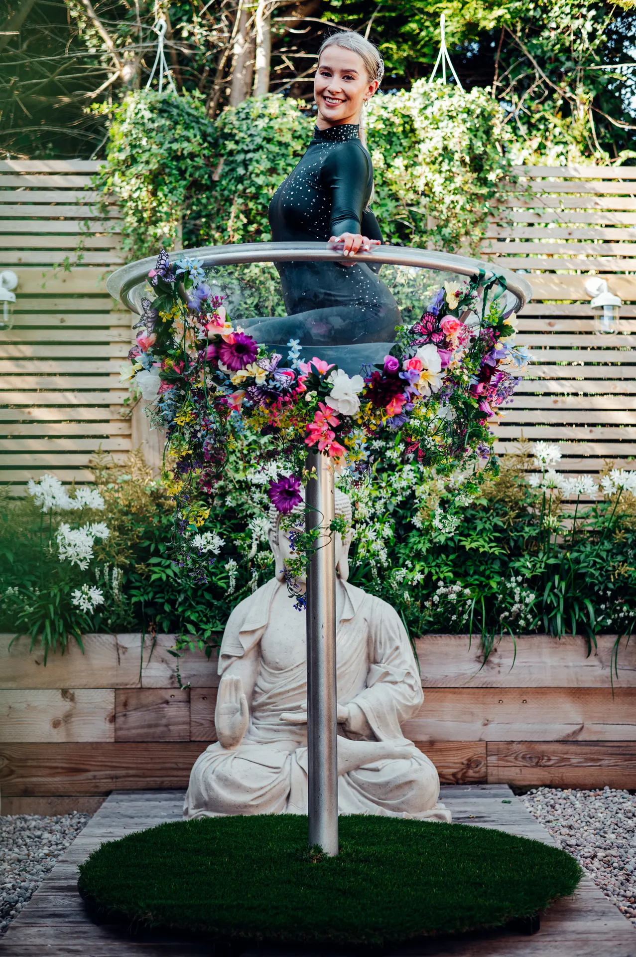 Floral giant martini glass: giant martini glass, enchanted garden theme